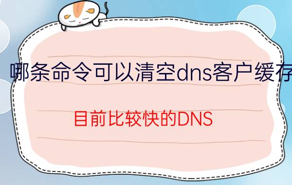 哪条命令可以清空dns客户缓存 目前比较快的DNS，有几个？